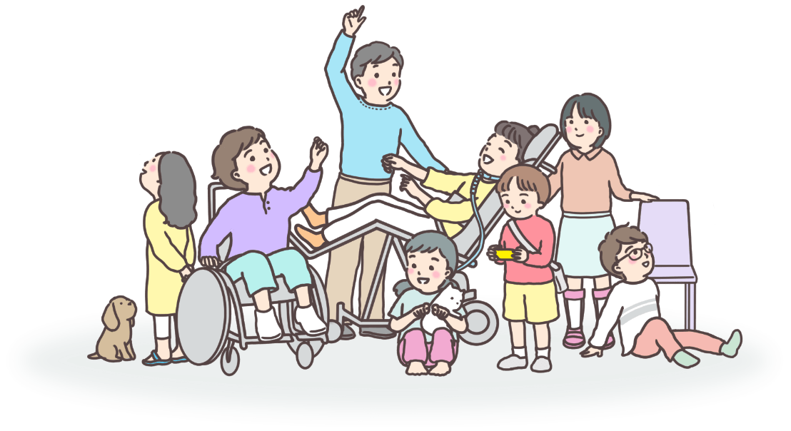 戯れる子どもたちのイラスト